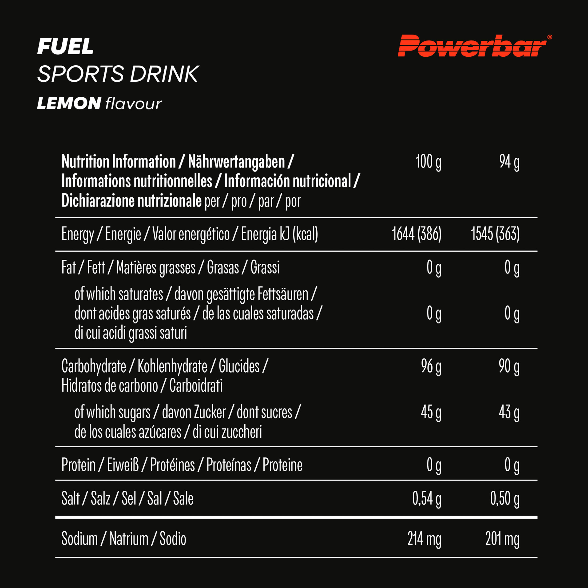 Powerbar BlackLine Fuel 90 Sports Drink Lemon 2/6