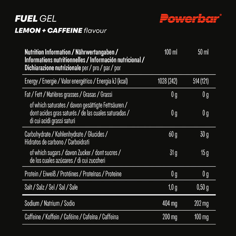 Żel energetyczny Powerbar FuelGel Blackline cytrynowy x1 z kofeiną