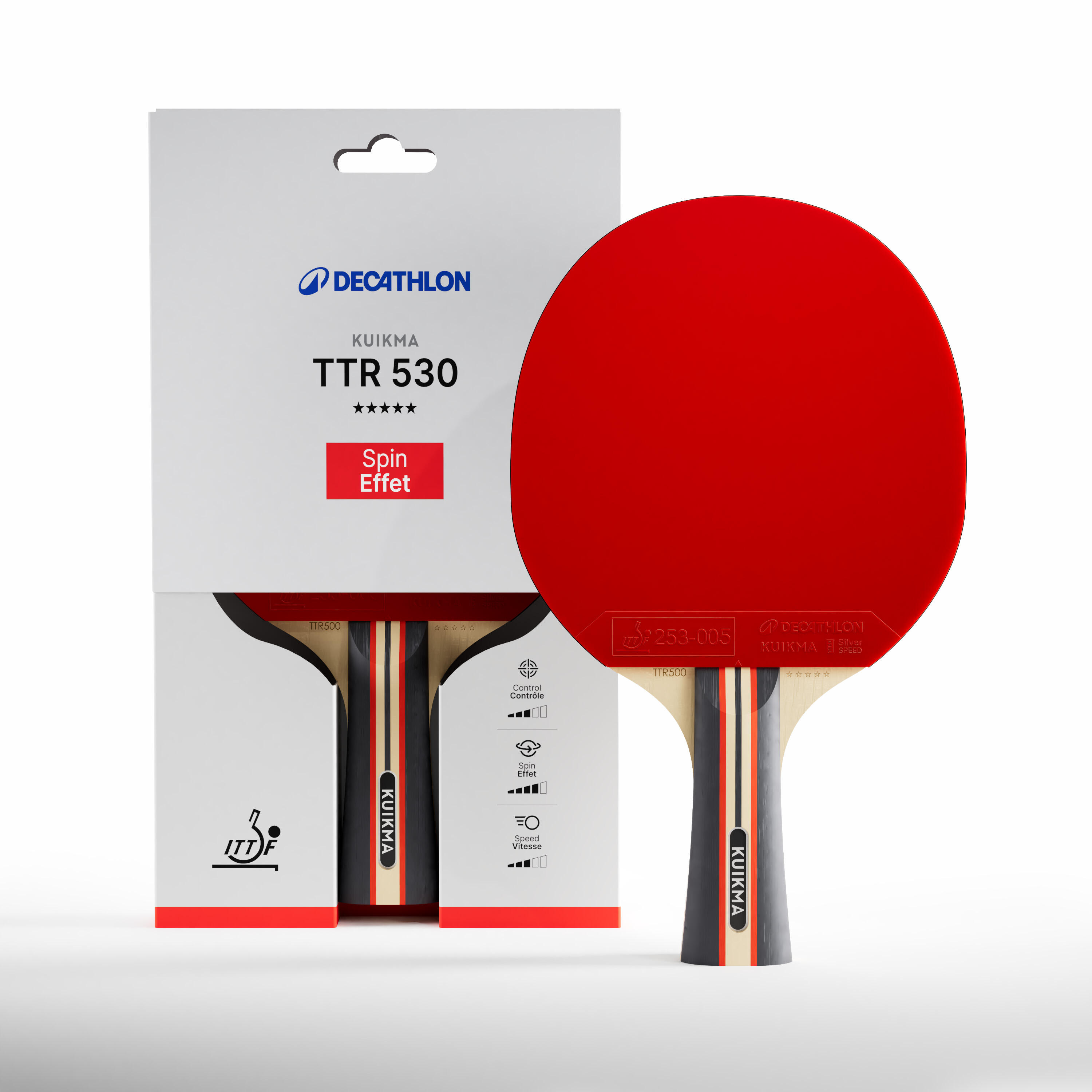 Table Tennis Paddle - TTR 530 5* Spin ITTF Club - KUIKMA