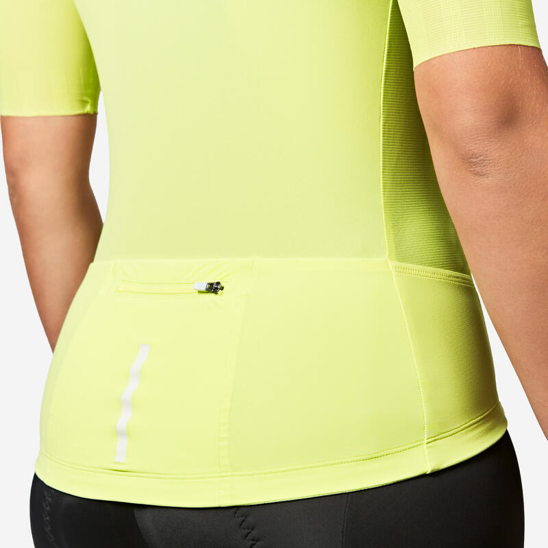 Maillot de vélo route manches courtes été unisexe - racer 2 jaune