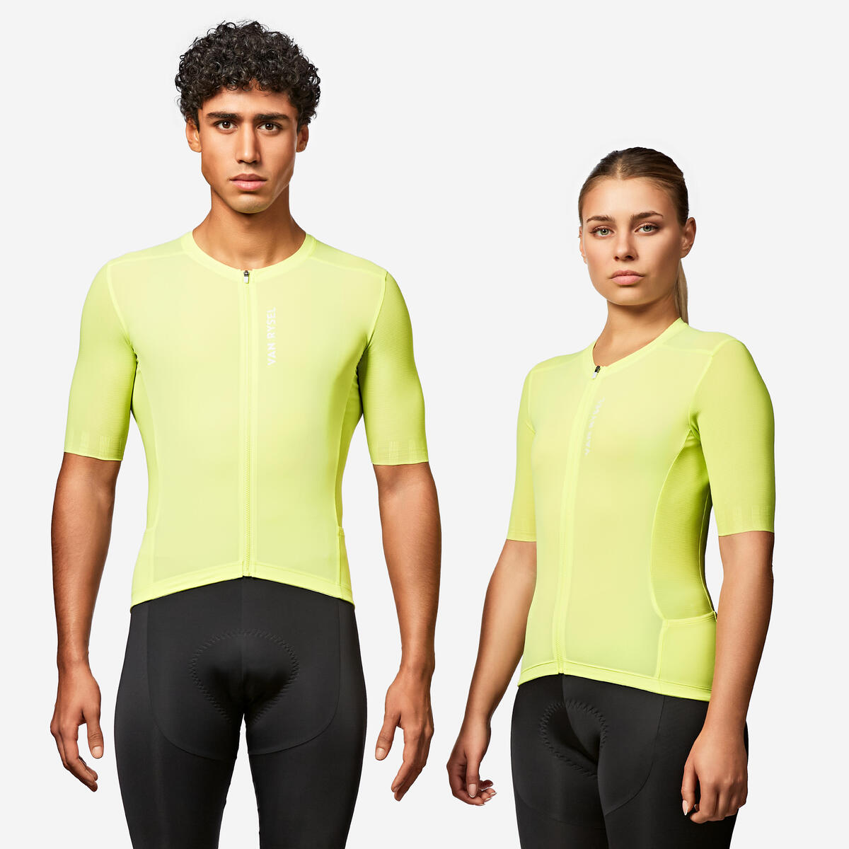 Maillot de vélo route manches courtes été unisexe - racer 2 jaune