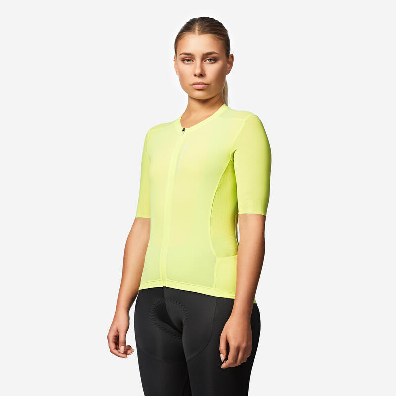 Maillot de vélo route manches courtes été unisexe - racer 2 jaune