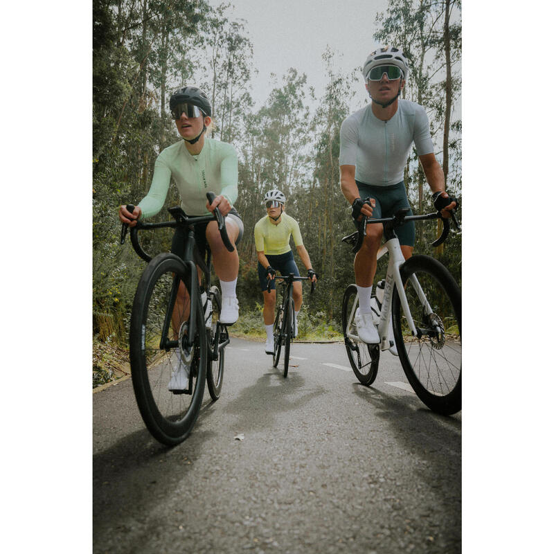 Maillot de vélo route manches courtes été unisexe - racer 2 jaune