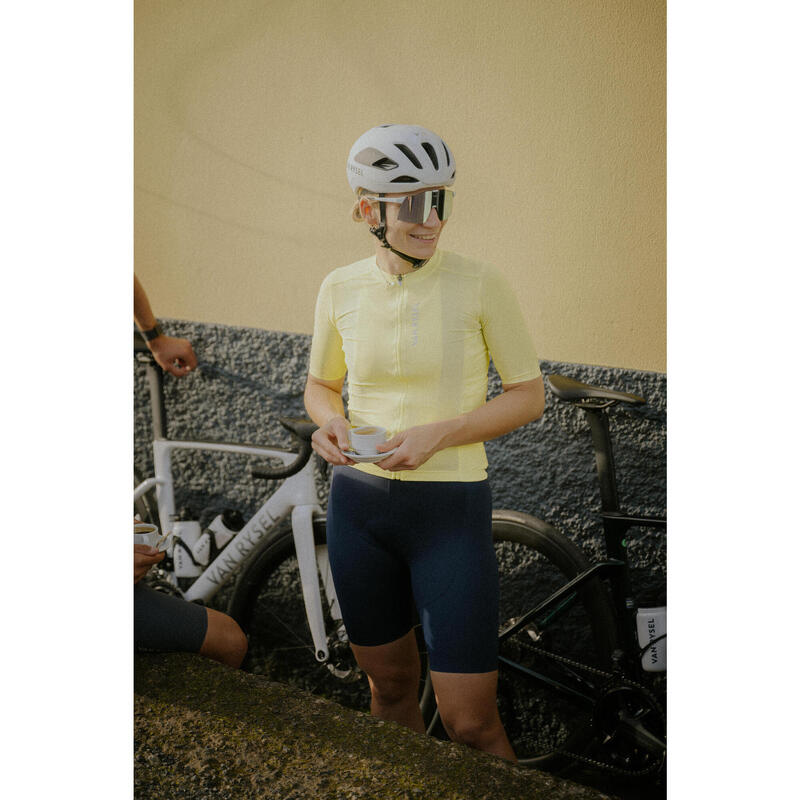 Maillot de vélo route manches courtes été unisexe - racer 2 jaune