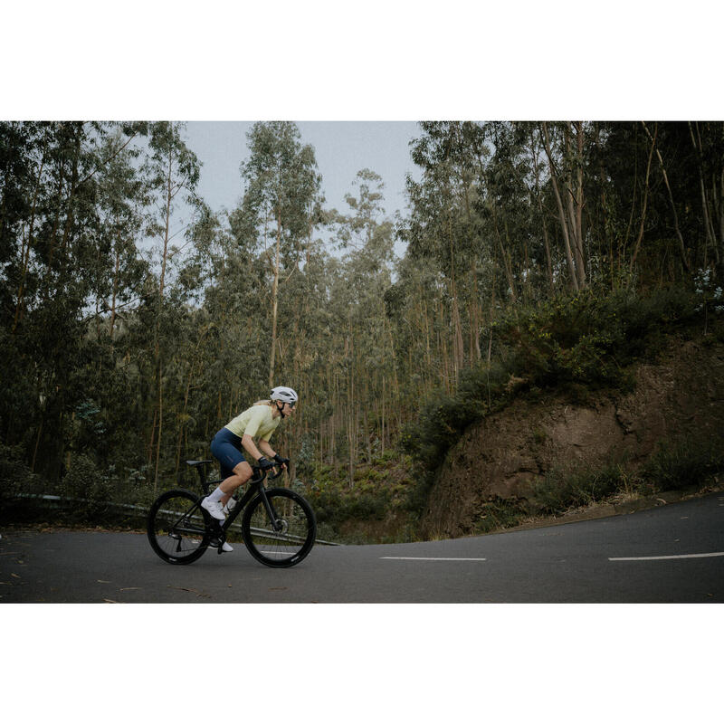 Maillot de vélo route manches courtes été unisexe - racer 2 jaune