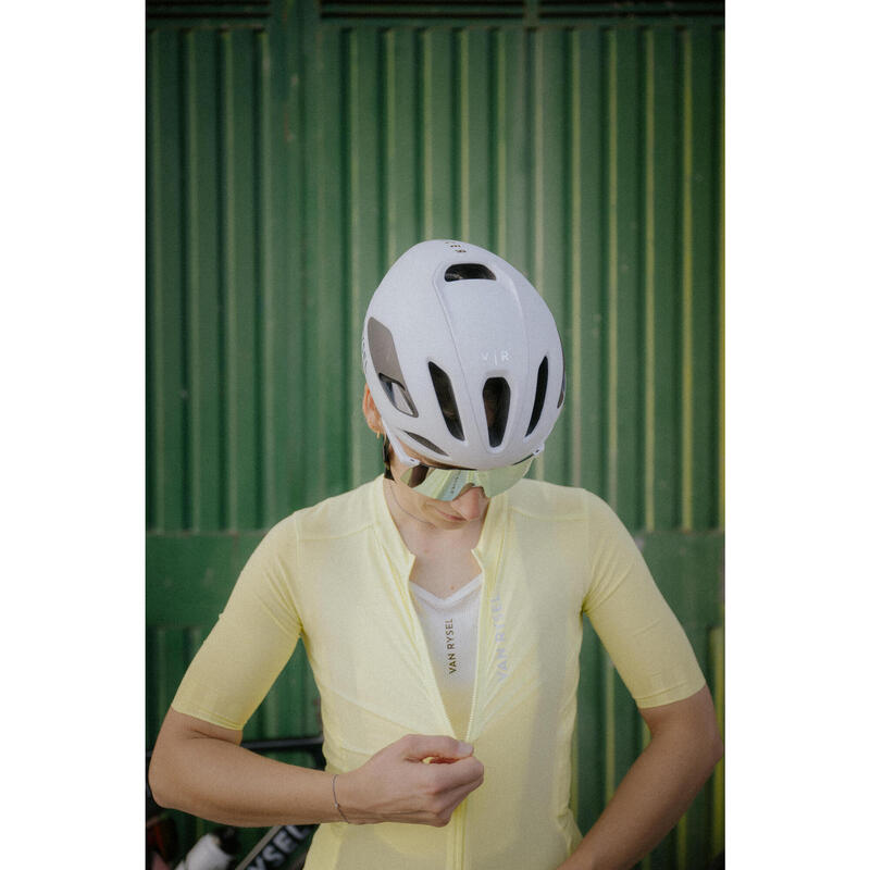 Maillot de vélo route manches courtes été unisexe - racer 2 jaune