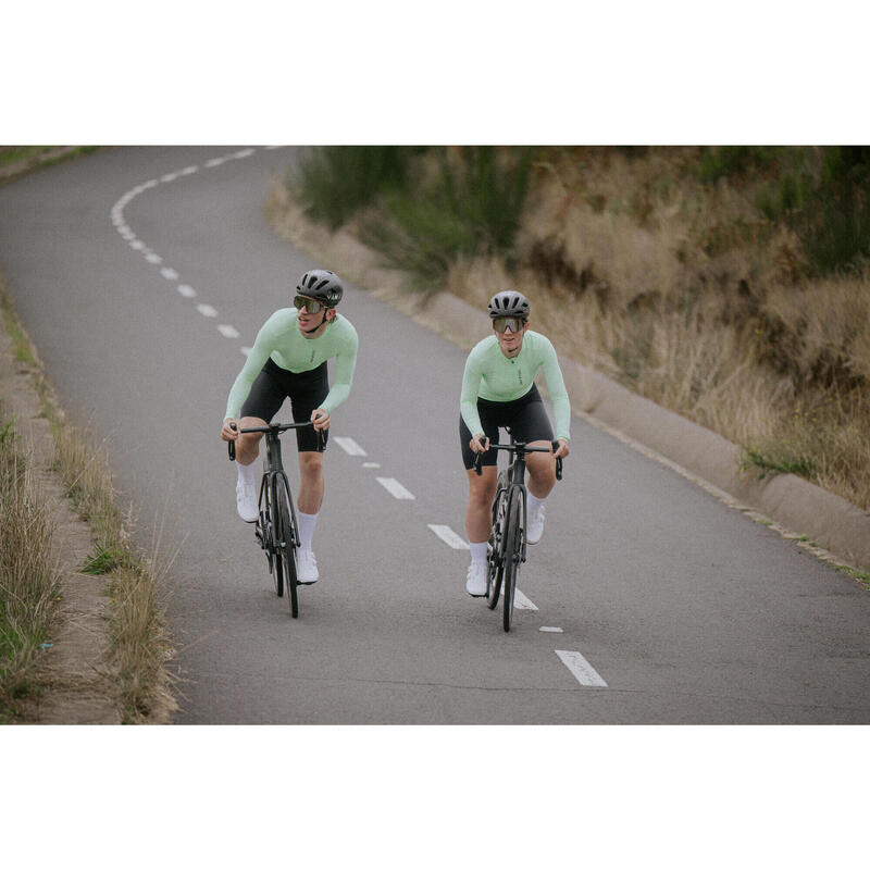 Maillot vélo route manches longues été unisex uvp RCR 2 vert