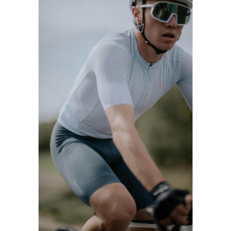 Maillot de vélo route manches courtes été unisexe - RACER 2 bleu