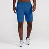 Men Sports Gym Shorts   Polyester With Zip Pockets- California Blue
