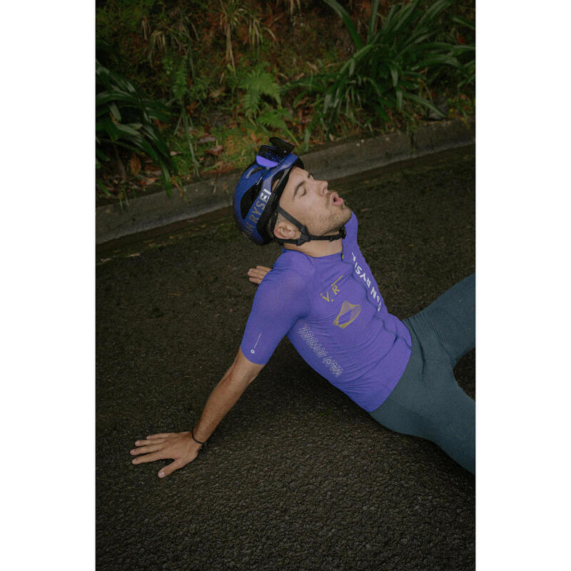 Maillot Ciclismo Carretera Racer 2 Unisex Violeta Manga Corta Verano
