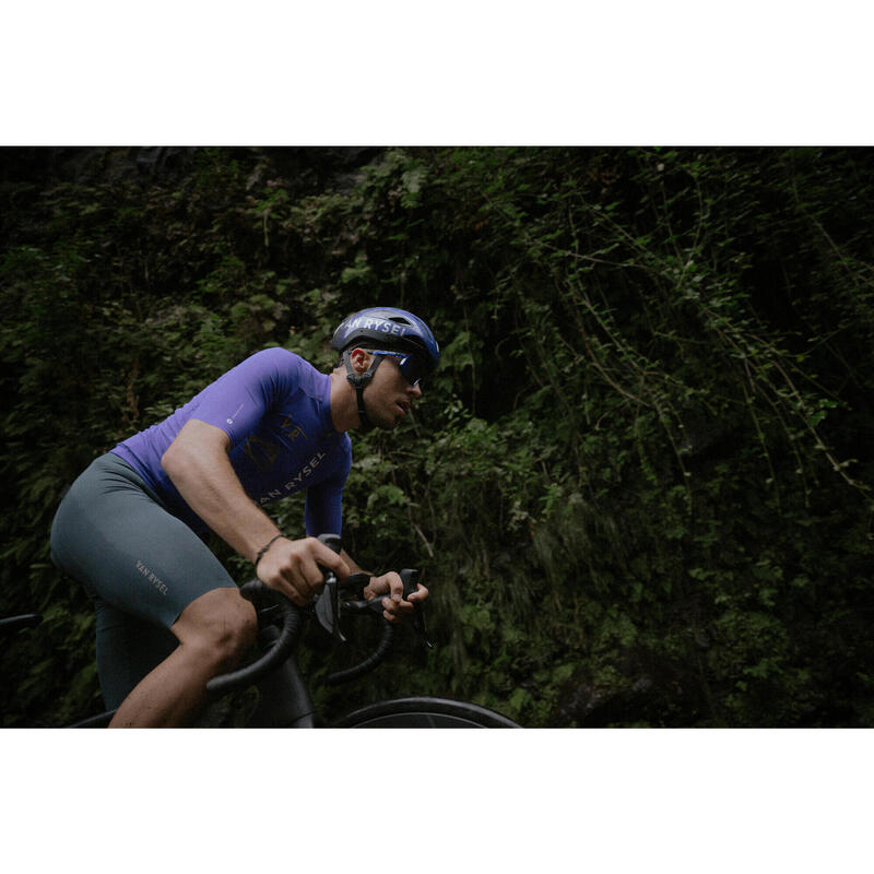 Maillot de vélo route manches courtes été unisexe - RACER 2 violet