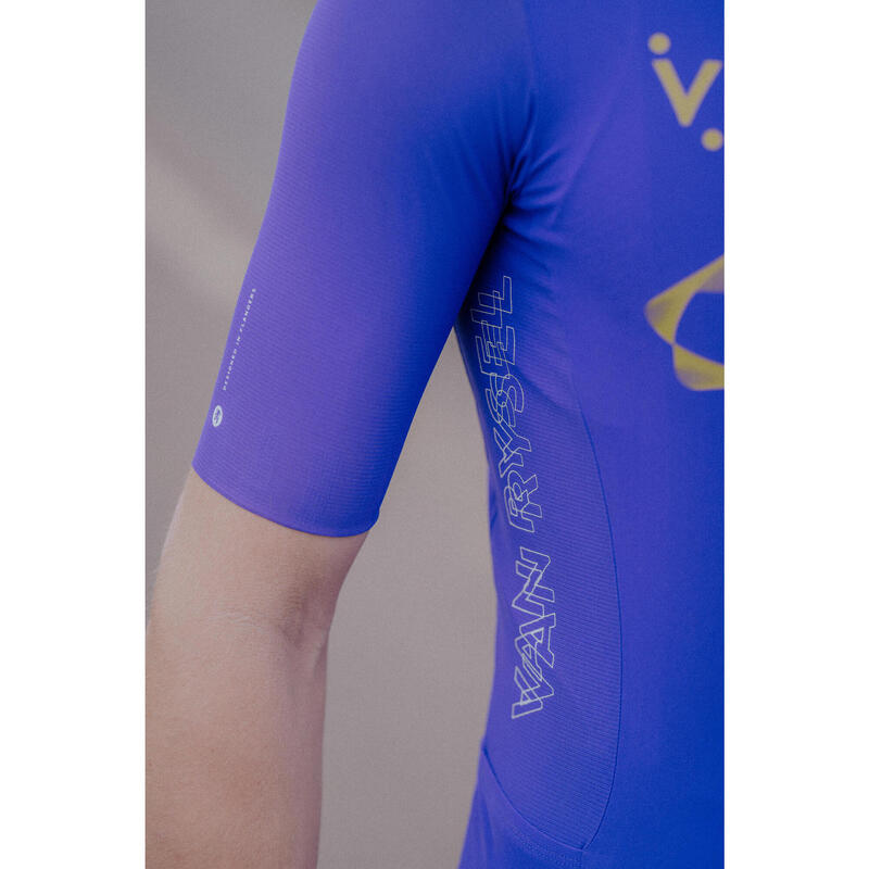 Maillot de vélo route manches courtes été unisexe - RACER 2 violet