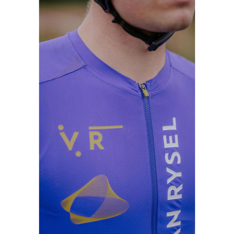 Maillot Ciclismo Carretera Racer 2 Unisex Violeta Manga Corta Verano