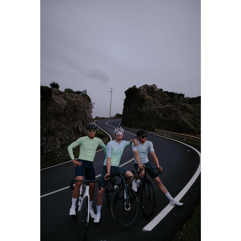 Maillot vélo route manches longues été unisex uvp RCR 2 vert