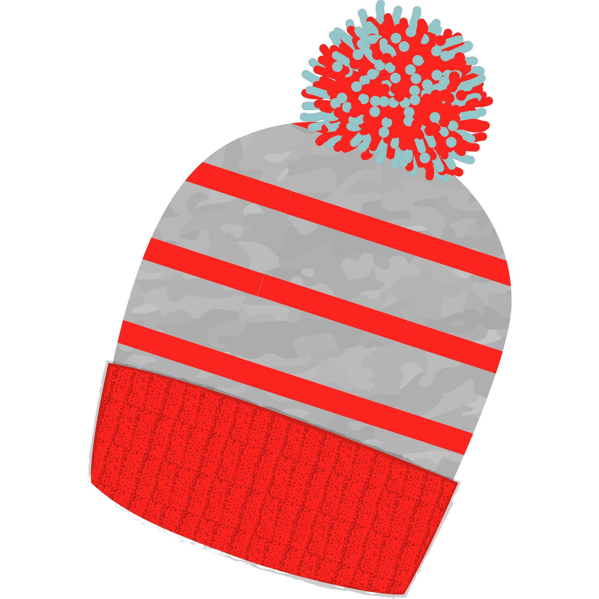 Kids' Made in France Skiing Beanie Hat GRAND NORD 500 - Grey and Red