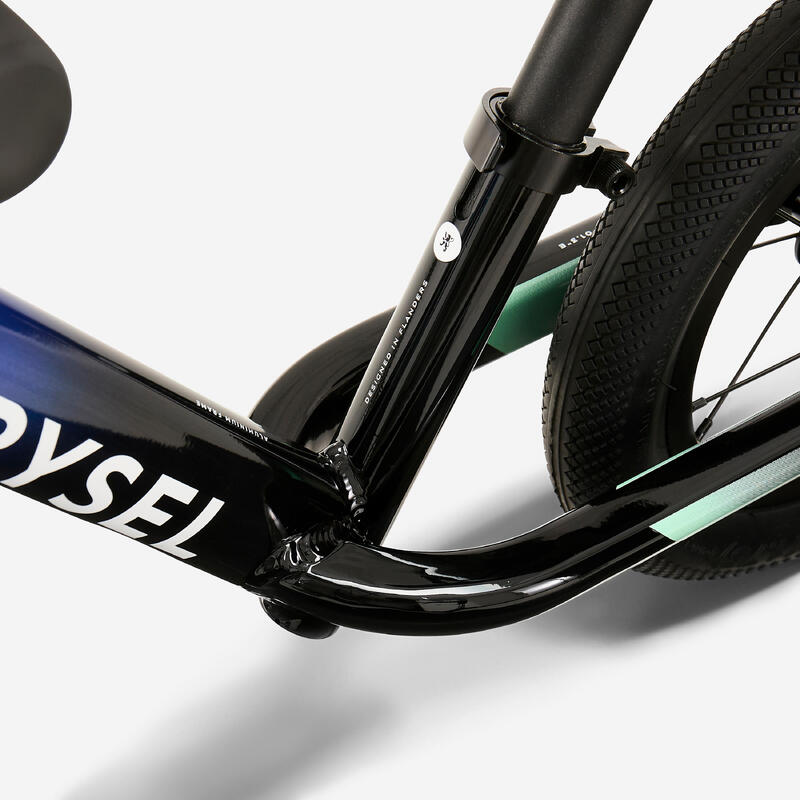 Bicicletă Fără Pedale 12 inch RUNRIDE Racing Negru și albastru Copii