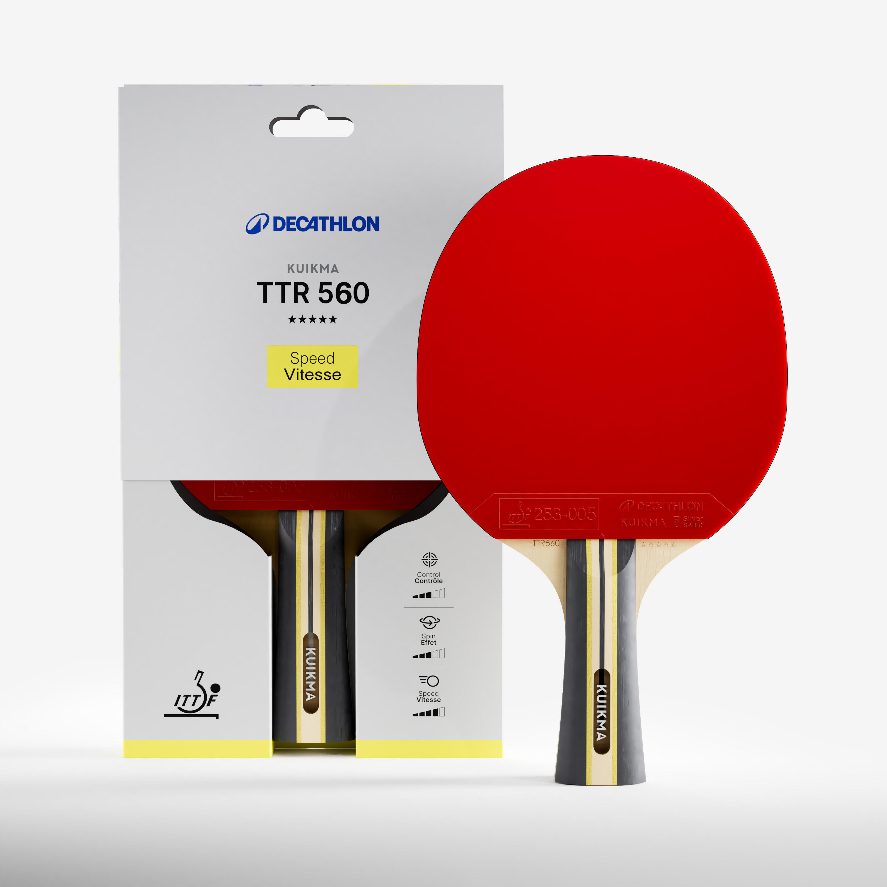 Table Tennis Paddle Speed Carbon 5* - TTR 560 ITTF Club - PONGORI