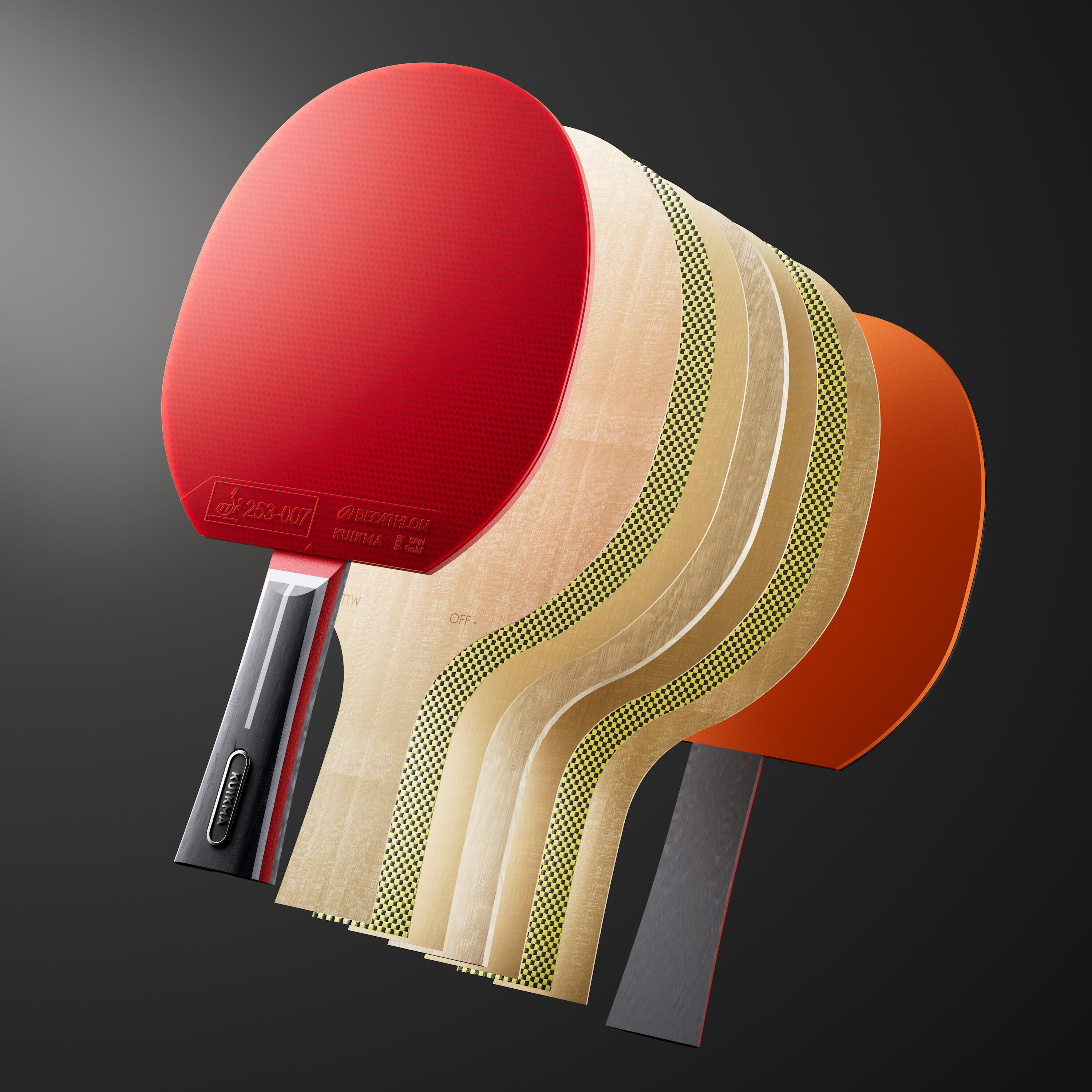 Table Tennis Paddle Carbon 7* - TTR 930 ITTF Club - PONGORI