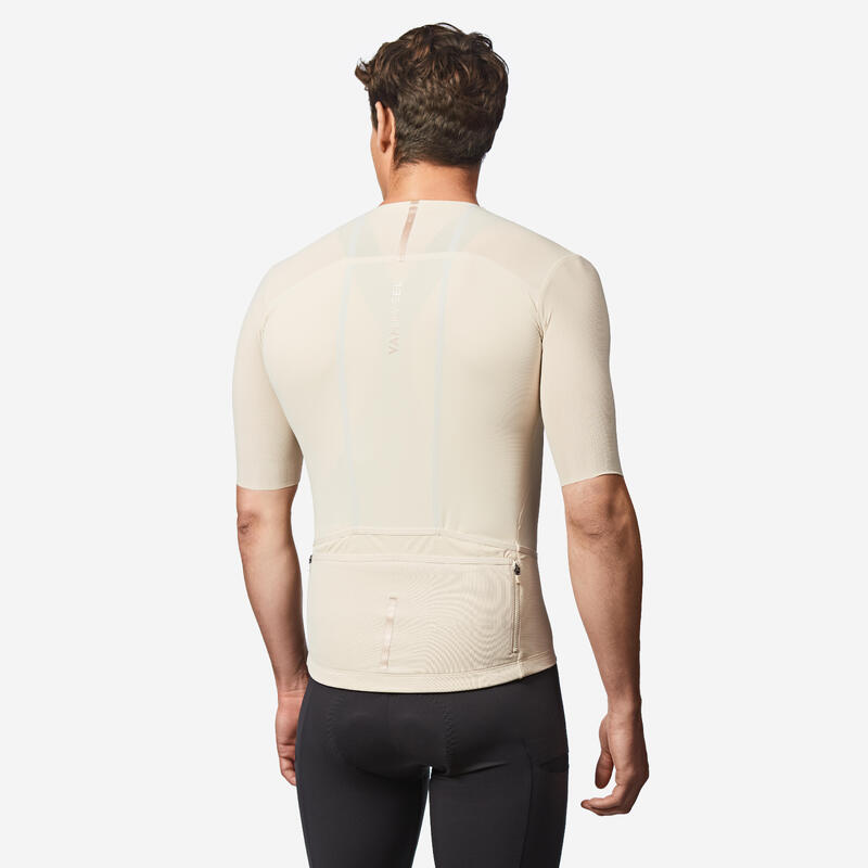 Maillot Vélo Route manches courtes été EDR ULTRA beige