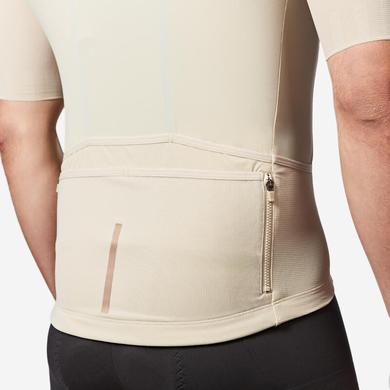 Maillot Vélo Route manches courtes été EDR ULTRA beige