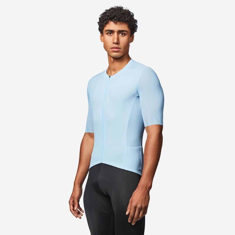 Maillot de vélo route manches courtes été unisexe - RACER 2 bleu
