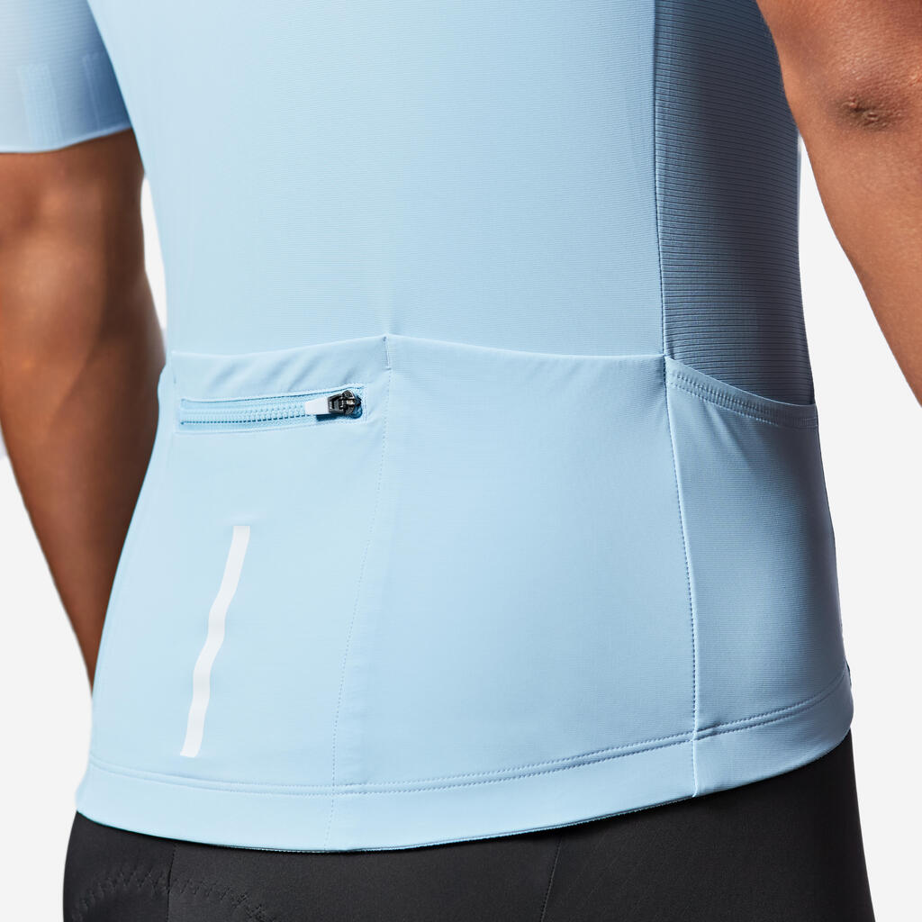 Jersey de ciclismo de carretera de manga corta azul unisex Racer 2