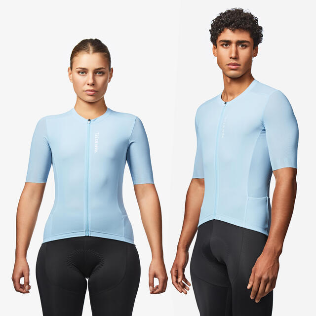 Rennrad Trikot unisex kurzarm Sommer "Racer 2" Traumblau