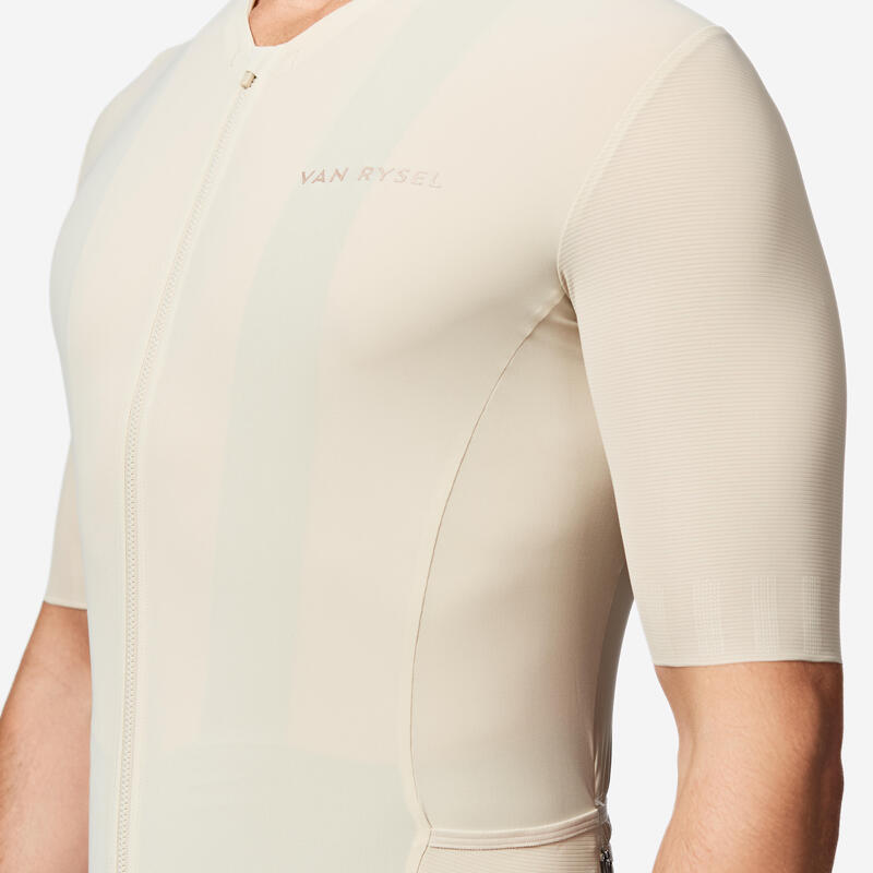 Maillot Vélo Route manches courtes été EDR ULTRA beige