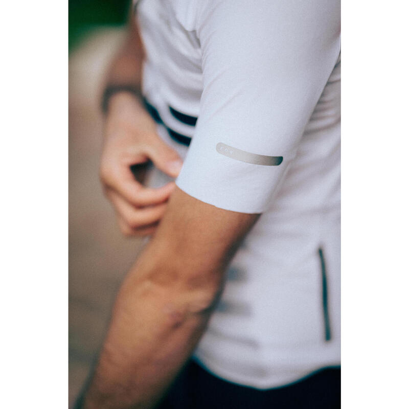 Camisola Manga Curta de Ciclismo de Estrada Verão Homem ENDURANCE 2 Branco