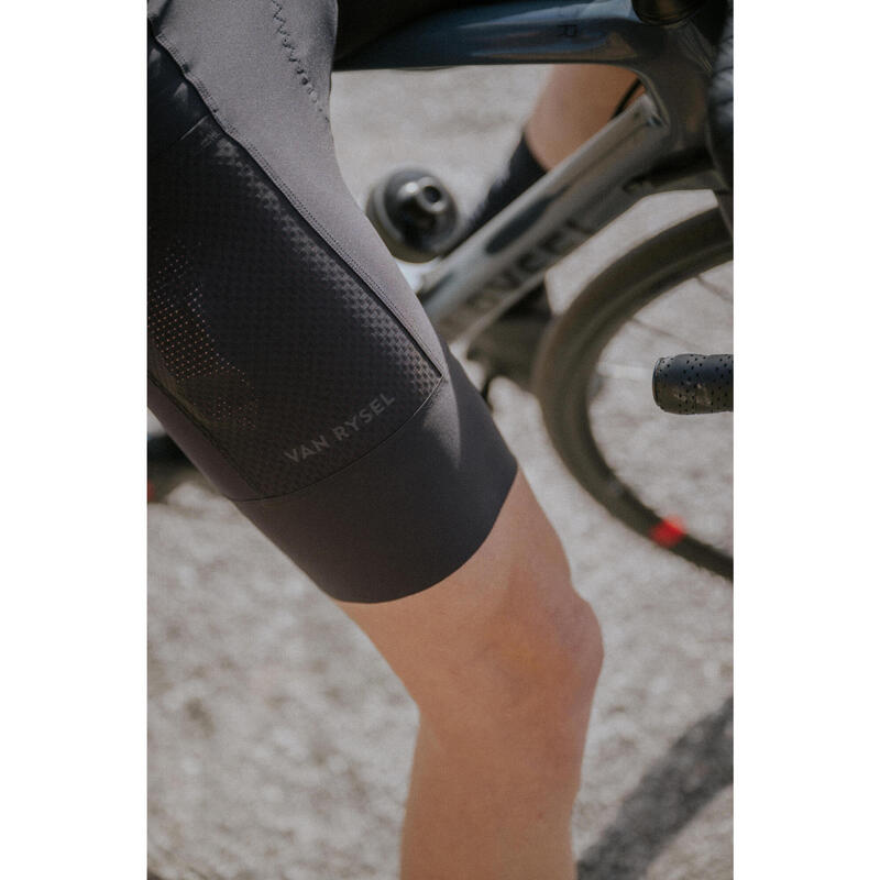 Cuissard bretelles de vélo de route homme Endurance Noir