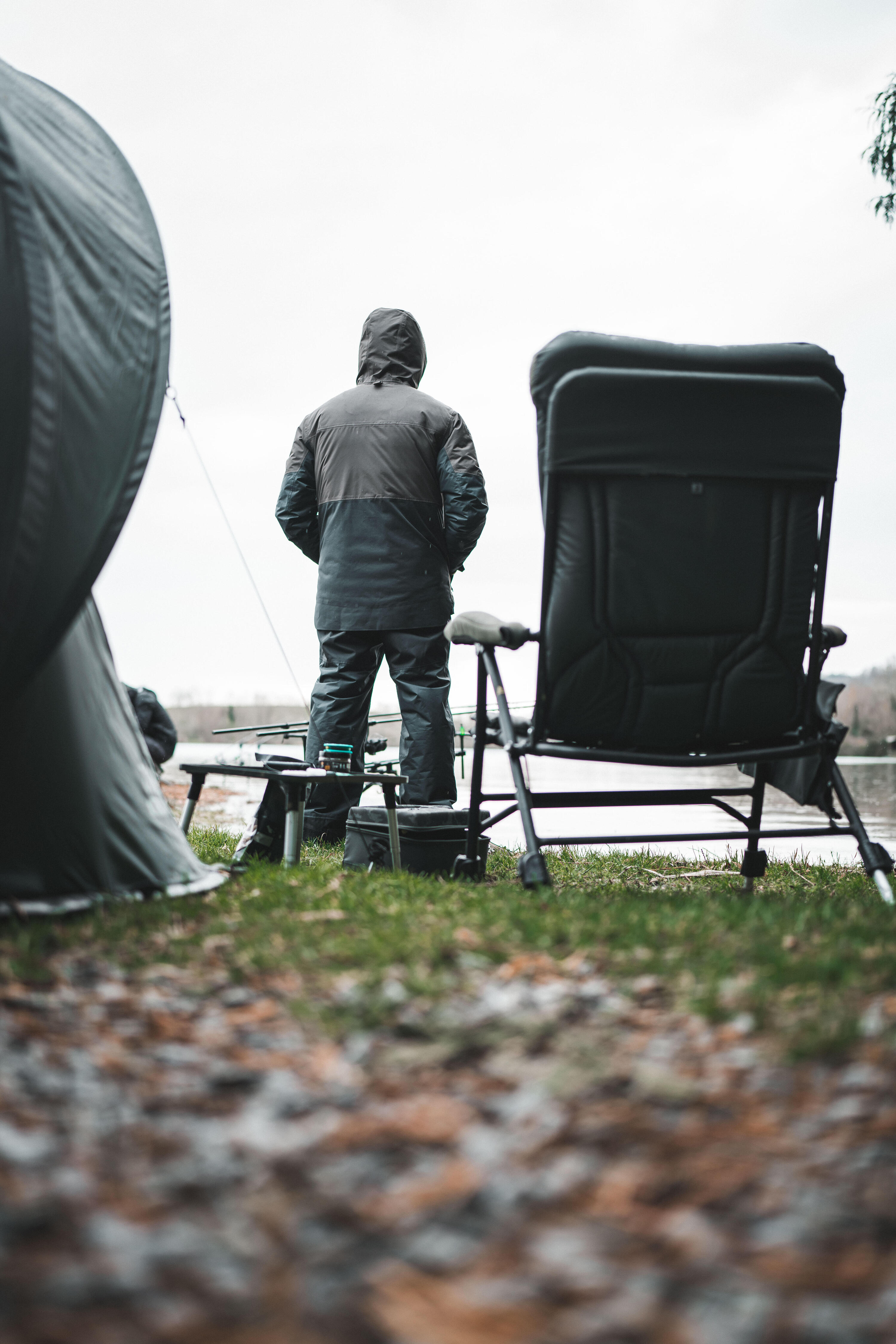 Veste de pêche imperméable chaude Homme - FJ 500 TH kaki 15/17