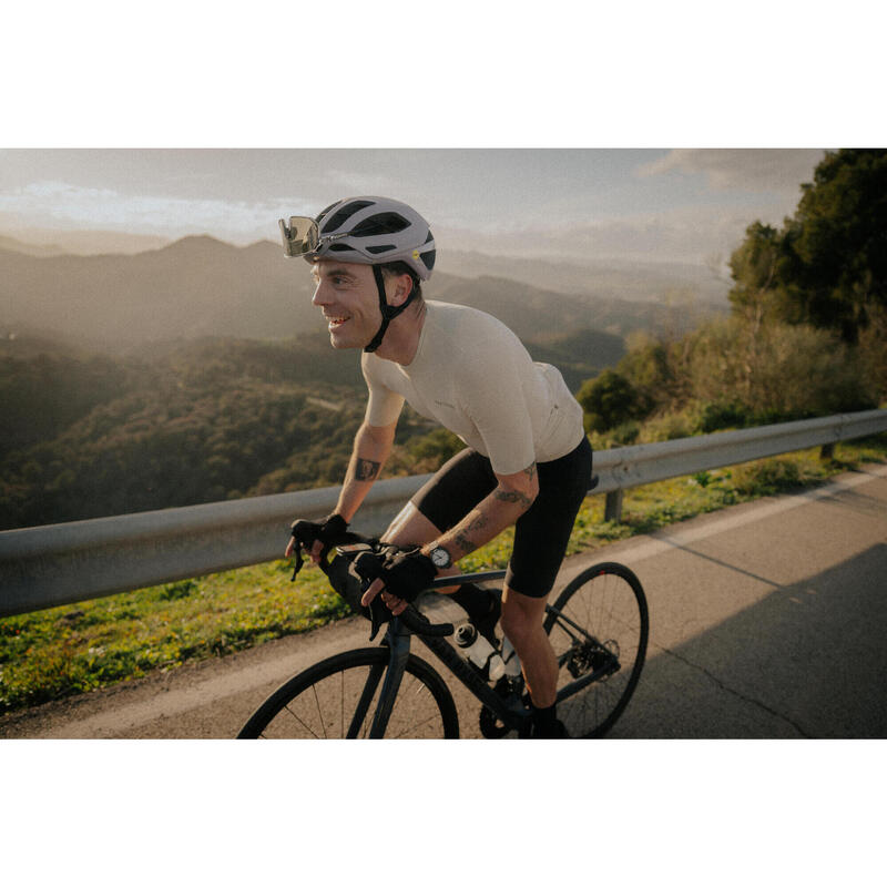 Maillot Vélo Route manches courtes été EDR ULTRA beige
