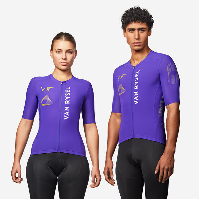 Radtrikot Rennrad kurzarm Sommer "Racer 2" Lila