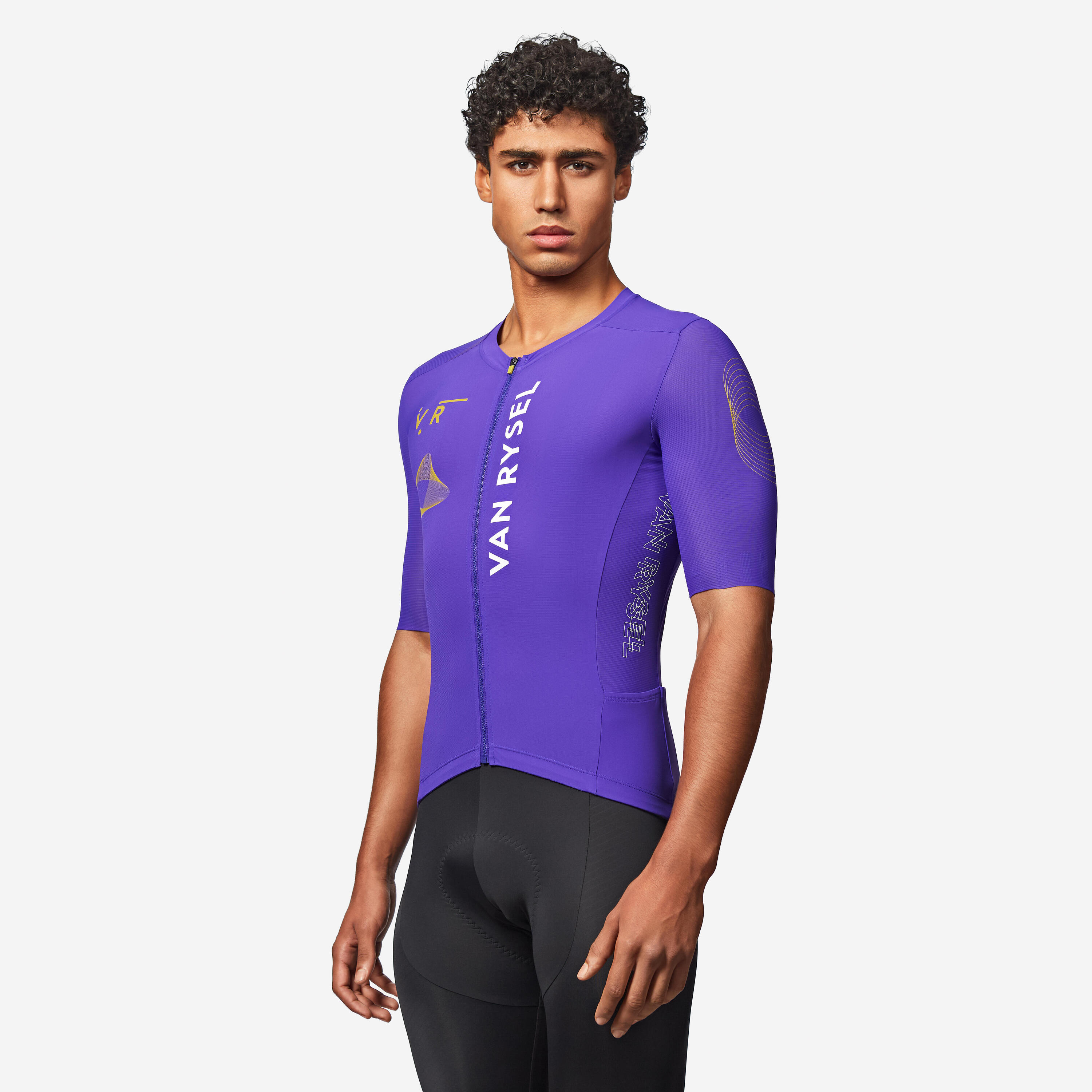 Unisex Road Cycling Short-Sleeved Jersey Racer 2 - Purple 3/13