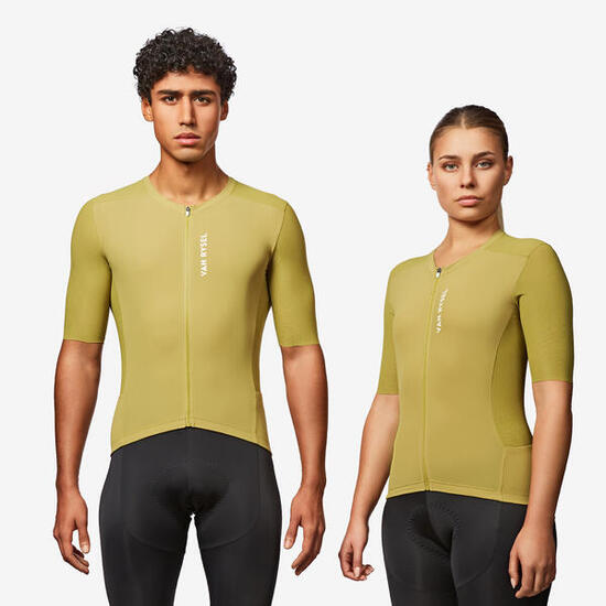 Maglia ciclismo adulto unisex Van Rysel RACER 2 verde militare