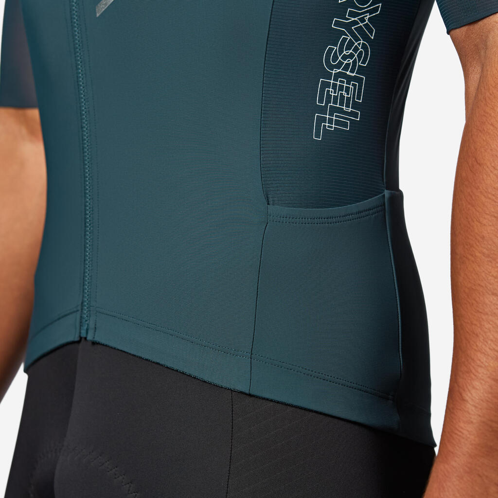 Jersey de ciclismo de carretera de manga corta azul unisex Racer 2
