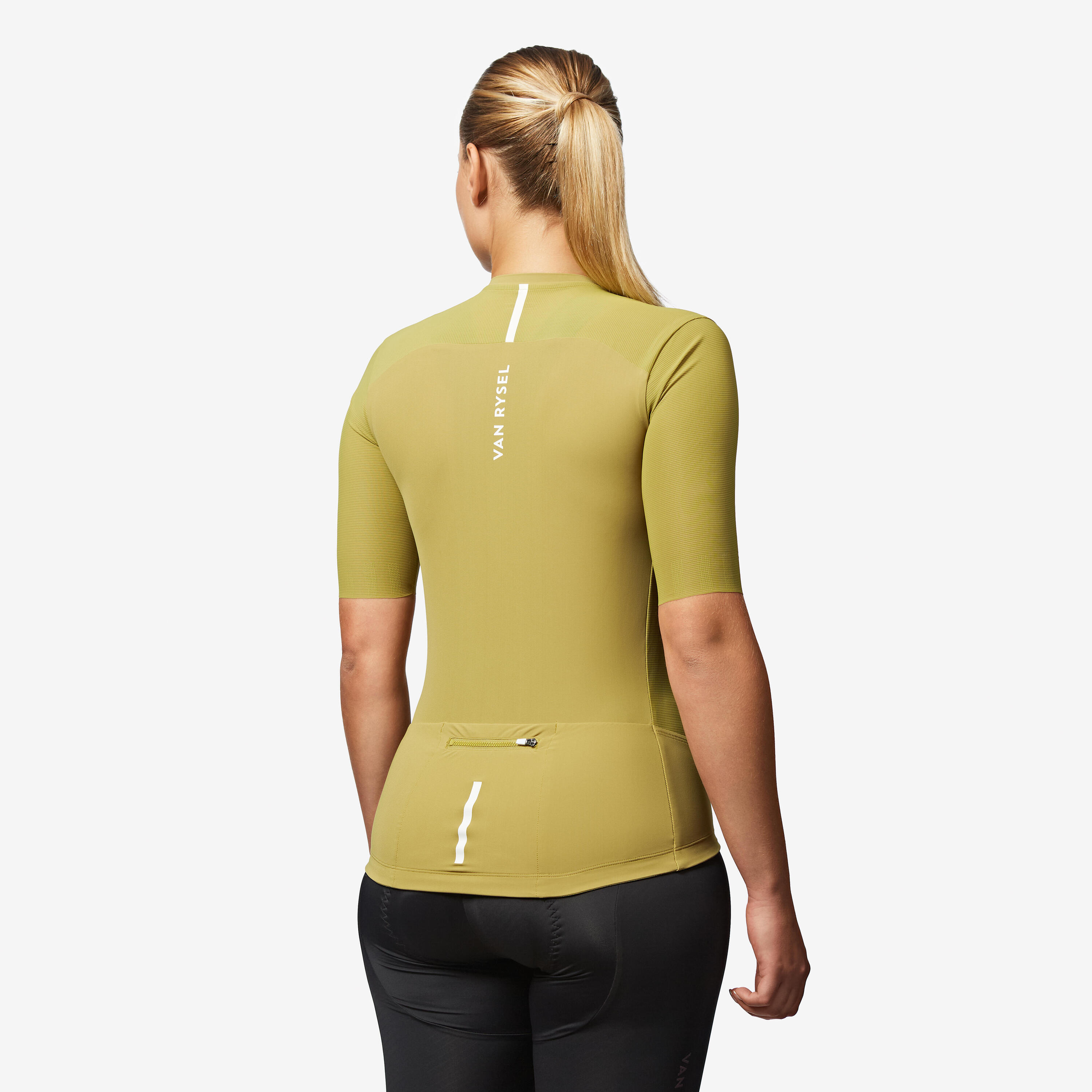 Maglia ciclismo adulto unisex Van Rysel RACER 2 verde militare 4/11