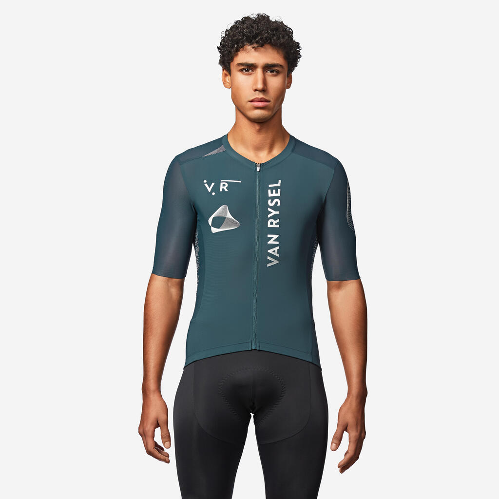 Jersey de ciclismo de carretera de manga corta azul unisex Racer 2