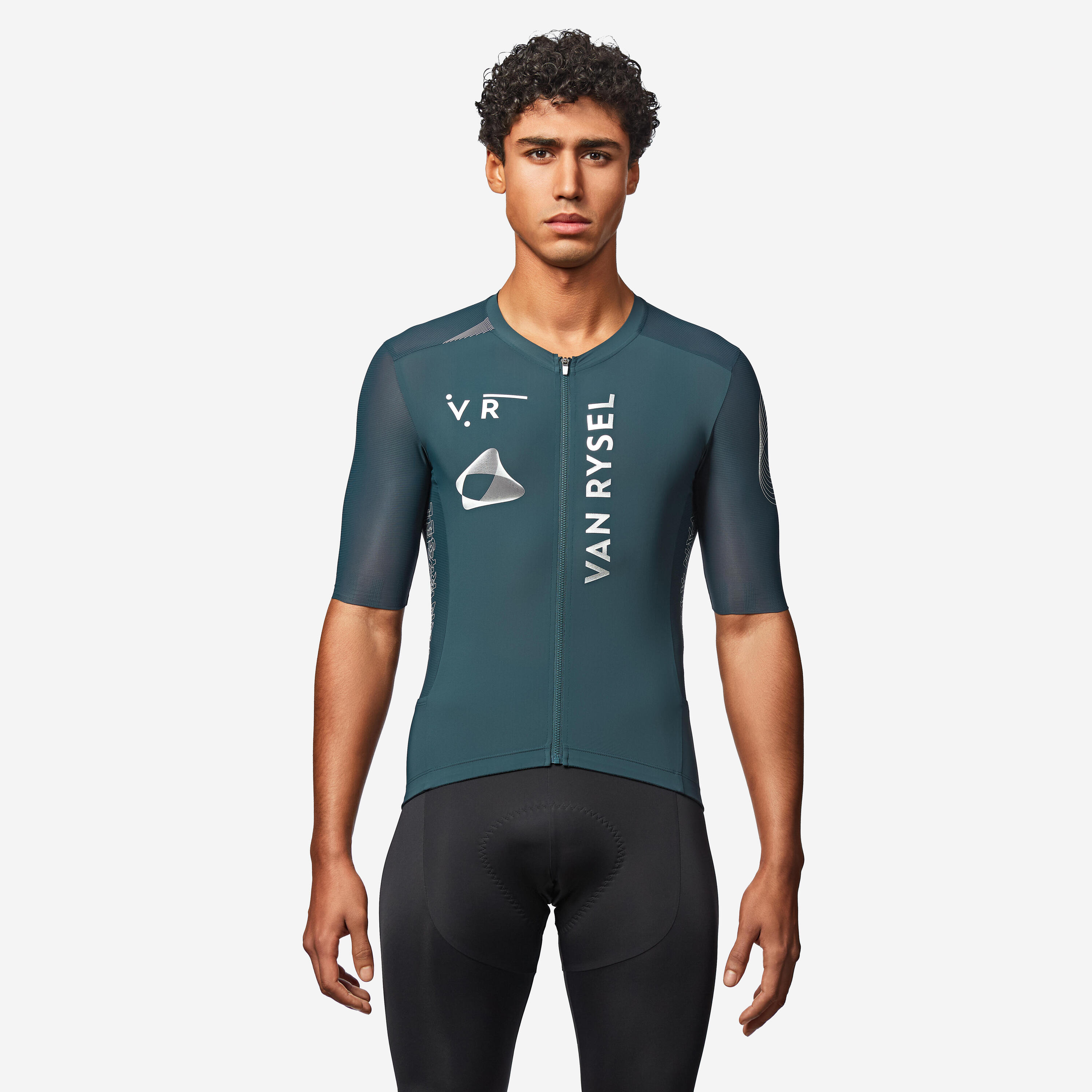Camisola de Manga Curta de Ciclismo de Estrada Verão Homem/Mulher RACER 2 Verde 2/12