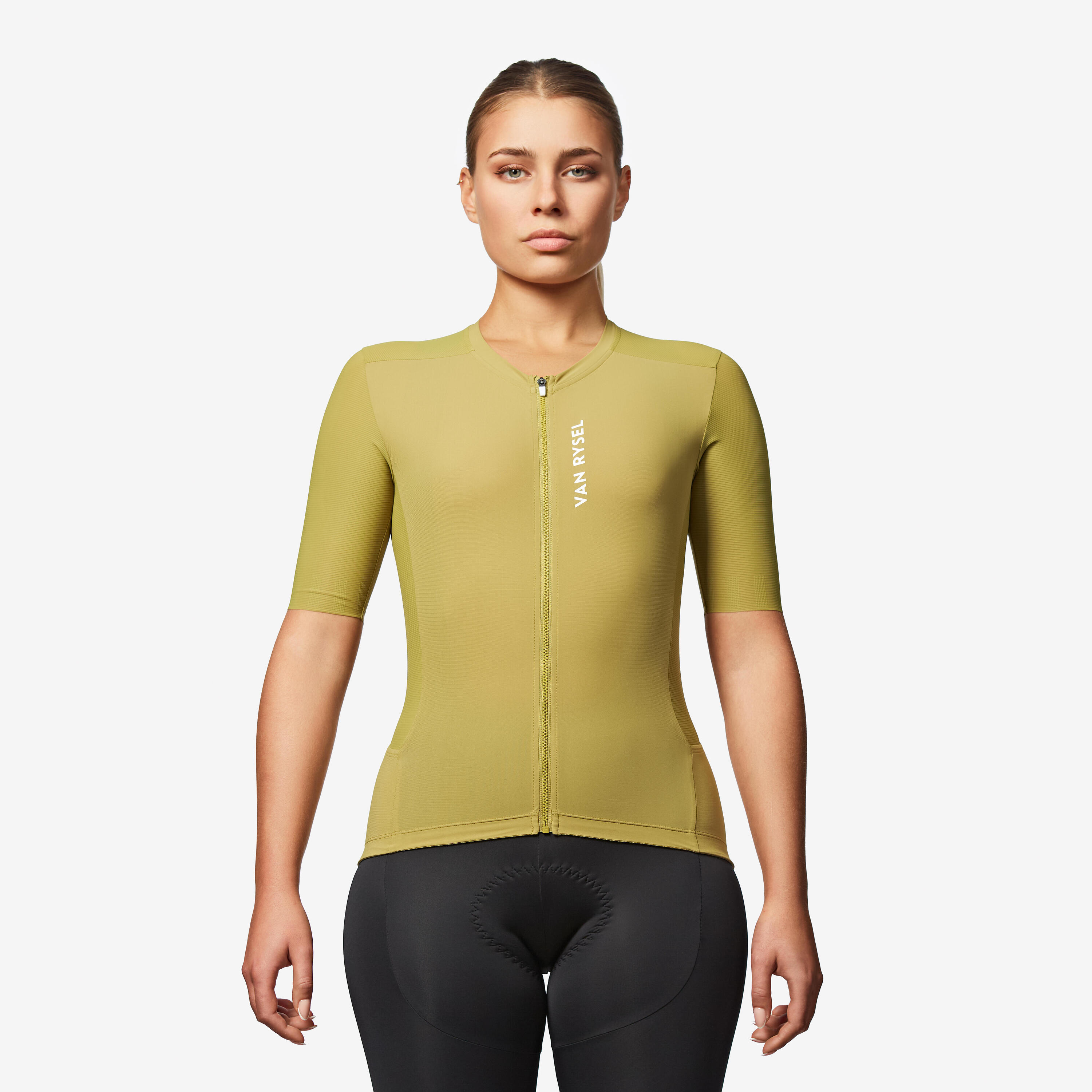 Radtrikot Rennrad kurzarm Sommer Unisex "Racer 2" Khaki 2/11