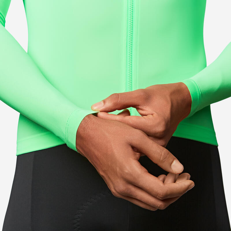 Maillot vélo route manches longues été unisex uvp RCR 2 vert