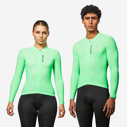 Maillot vélo route manches longues été unisex uvp RCR 2 vert