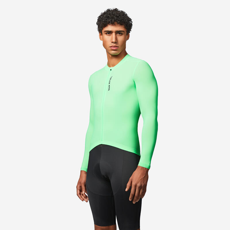 Maillot vélo route manches longues été unisex uvp RCR 2 vert
