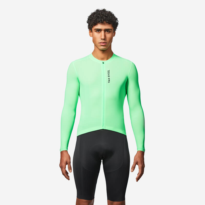 Maillot vélo route manches longues été unisex uvp RCR 2 vert