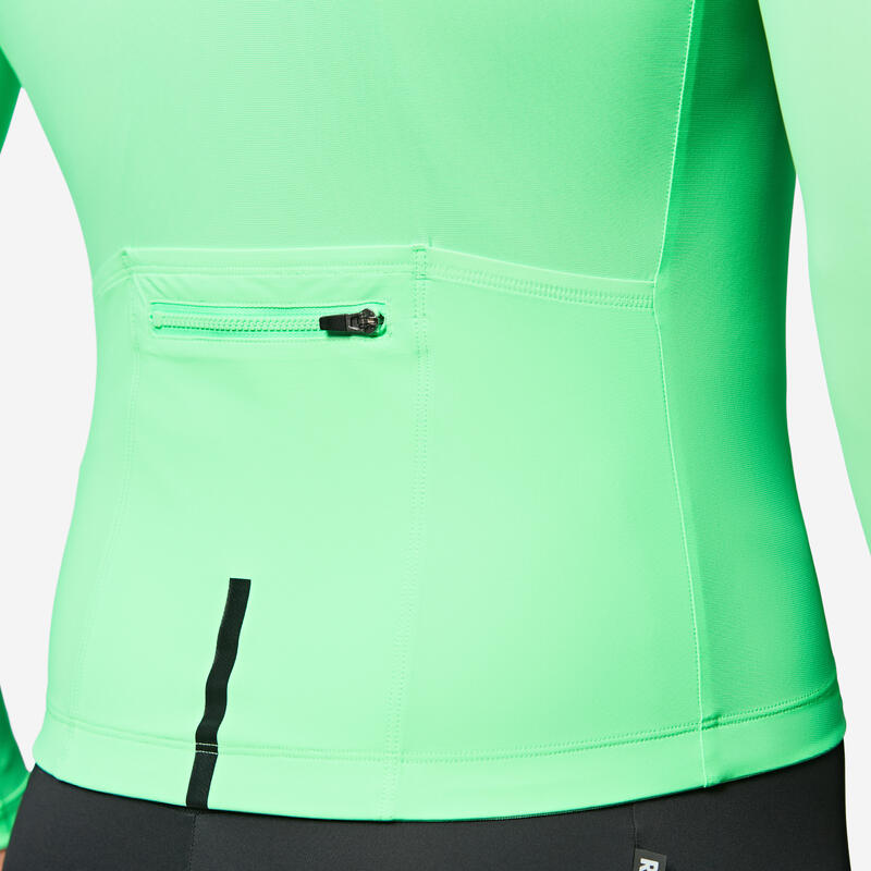 Maillot vélo route manches longues été unisex uvp RCR 2 vert
