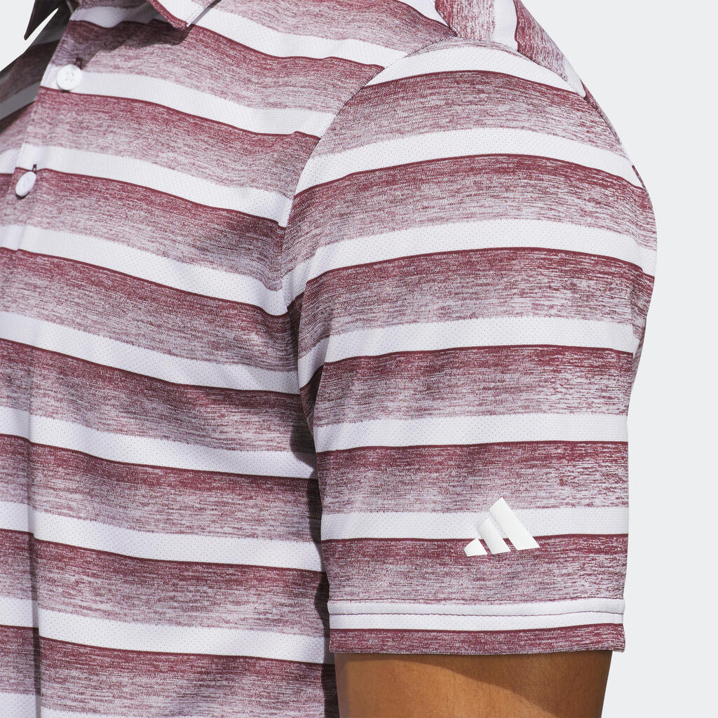 Moška polo majica za golf, črtasto modra in bordo Adidas