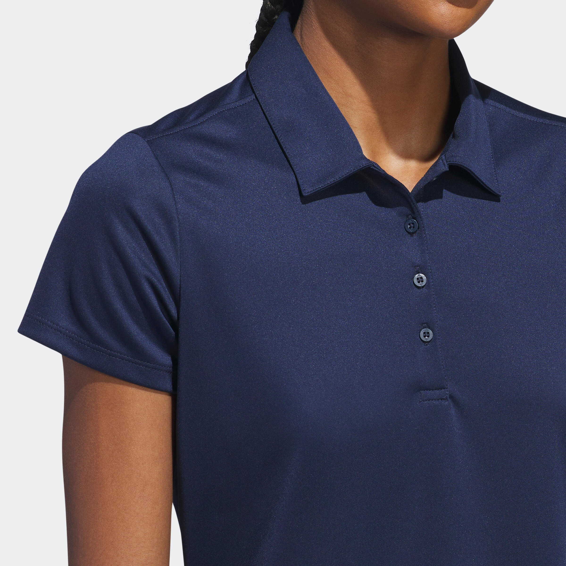 Golfpolo voor dames marineblauw 3/4