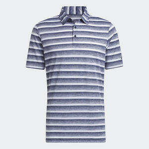 Polo golf hombre, adidas rayas, azul marino y blanco