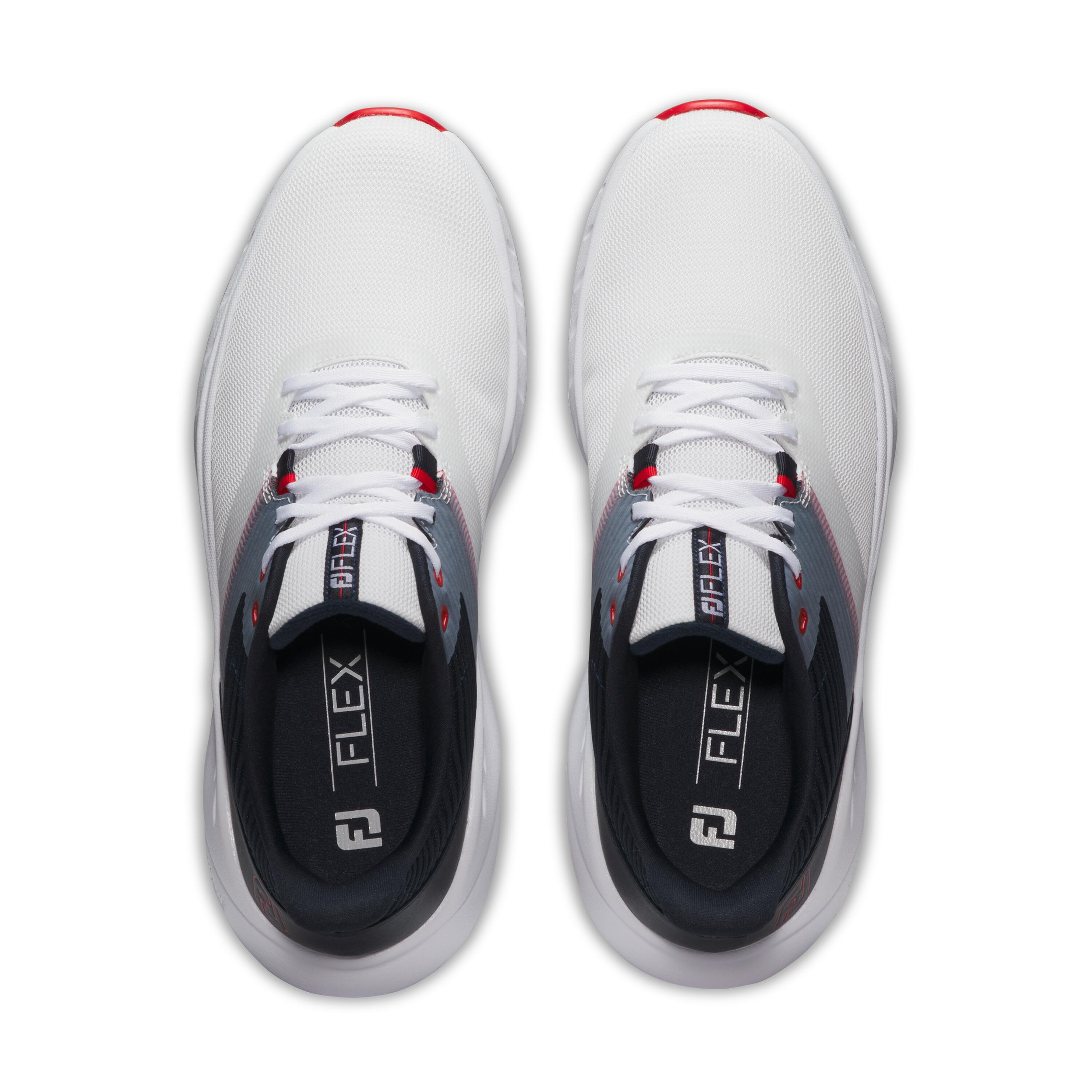 Calçado de golf homem, Footjoy Flex branco/azul marinho 4/5