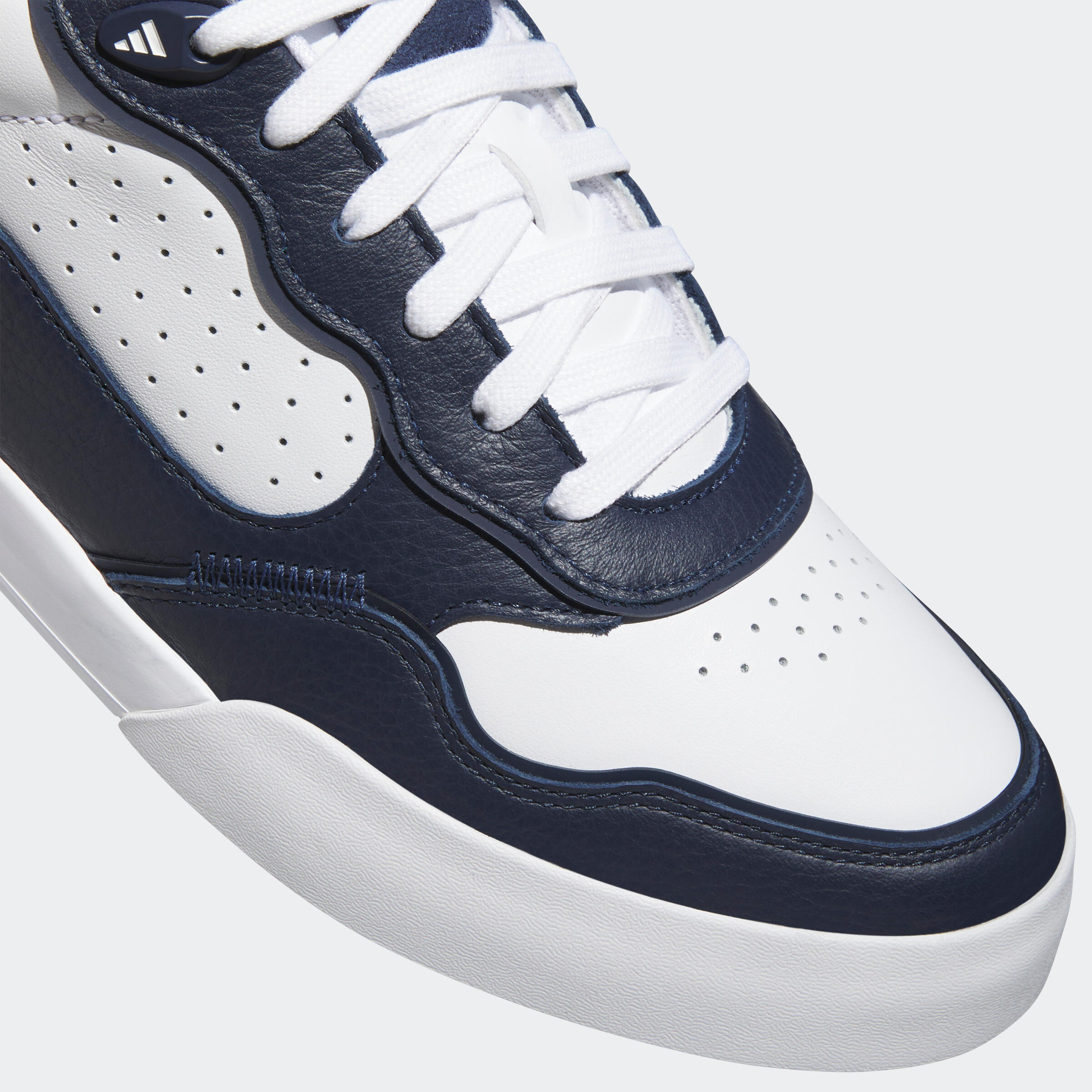 Chaussures golf homme, Adidas Retrocross bleu marine et blanches 4/6